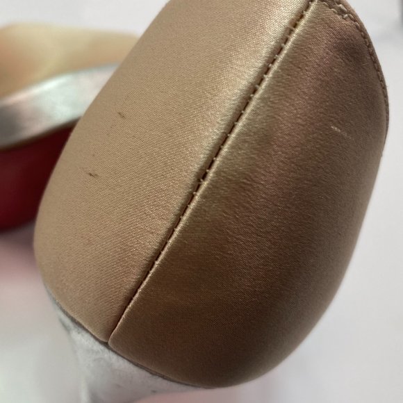 Christian Louboutin Satin Silver Ivory Heels 39 - Picture 8 of 15